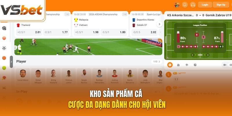 Kho sản phẩm cá cược đa dạng dành cho hội viên